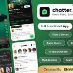 Chatter : TikTok Social Media Short Video, Reels, Chats, Posts, Stories, Audio Room: Flutter/Laravel