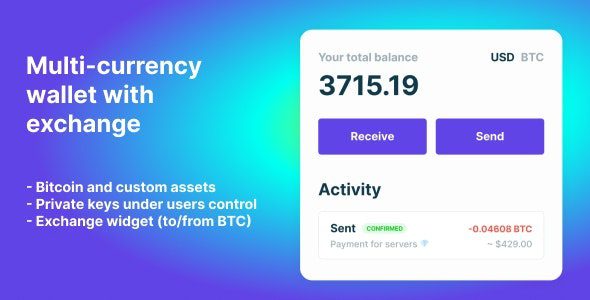 Bitcoin, Ethereum, ERC20 Crypto Wallets with Exchange 1.1.1532