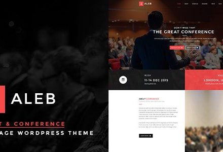 Aleb 1.4.3 – Event Landing Page WordPress Theme for Conference Marketing