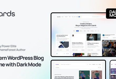 Caards 1.0.4 – Modern Blog & Magazine WordPress Theme with Dark Mode