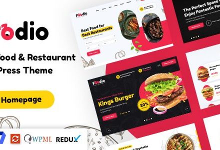 Foodio 1.0 – Fast Food Restaurant WordPress Theme