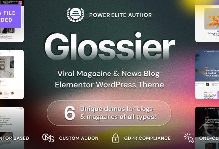 Glossier 1.0.9 – Newspaper & Viral Magazine WordPress Theme