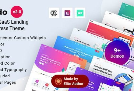 Kiedo 2.0 – App & SaaS Software Landing Elementor WordPress Theme