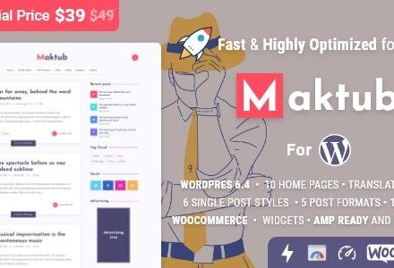 Maktub 2.0.5 – Minimal & Lightweight Blog for WordPress