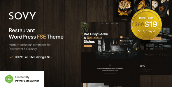 Sovy 1.0 – Restaurant FSE WordPress Theme