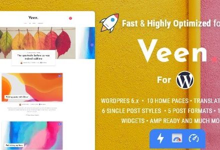 Veen 2.6.0 – Minimal Lightweight AMP Blog for WordPress