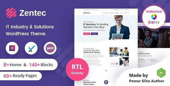 Zentec 2.2 – IT Solutions Company WordPress Theme + RTL