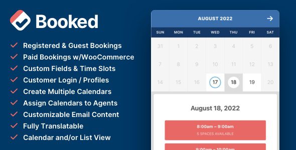 Booked 2.4.4 – Appointment Booking for WordPress | Calendars
