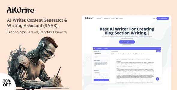 AiWrite 1.5.1 – AI Writer, Content Generator & Writing Assistant Tools(SAAS)