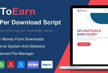 UpToEarn 1.0 – File Upload And Pay Per Download Script (SAAS Ready)