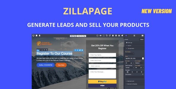 Zillapage 1.2.1 – Landing page and Ecommerce builder